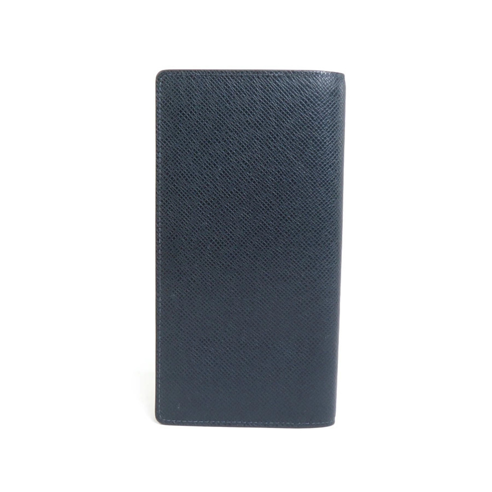 Louis Vuitton Taiga Bi fold long Navy Portefeuille Blue wallet Brazza Blue